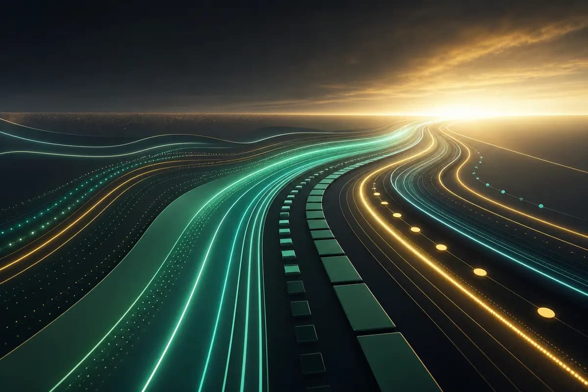 Distinct illuminated pathways converging toward one open horizon